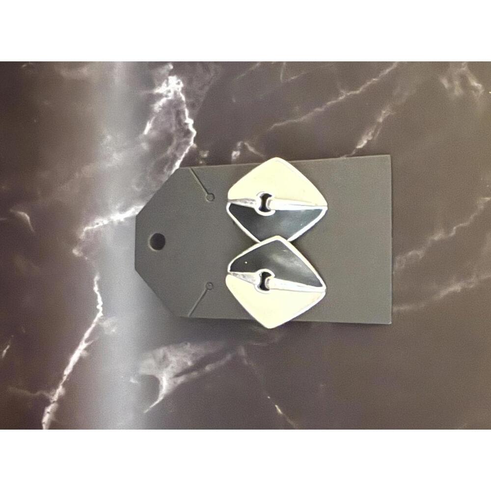 Retro Chic Black & White Geometric Earrings